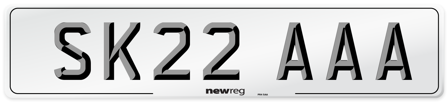 SK22 AAA Number Plate from New Reg